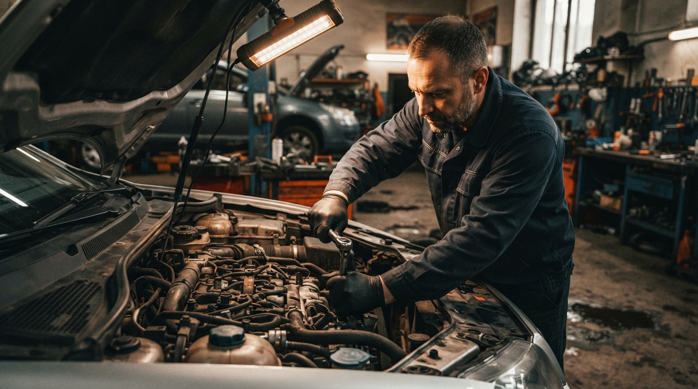 Editorial illustration for Dealership or Independent Shop? A Four-Factor Framework for Your Next Car Repair